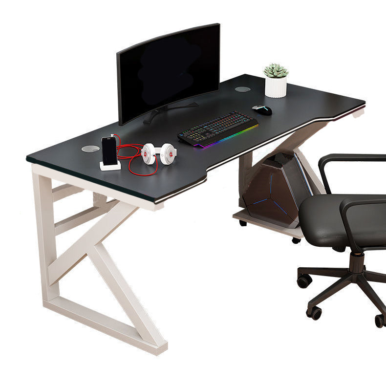 Contemporary Wooden Computer Desk Sled Base 29.53-inch Tall Office Desk