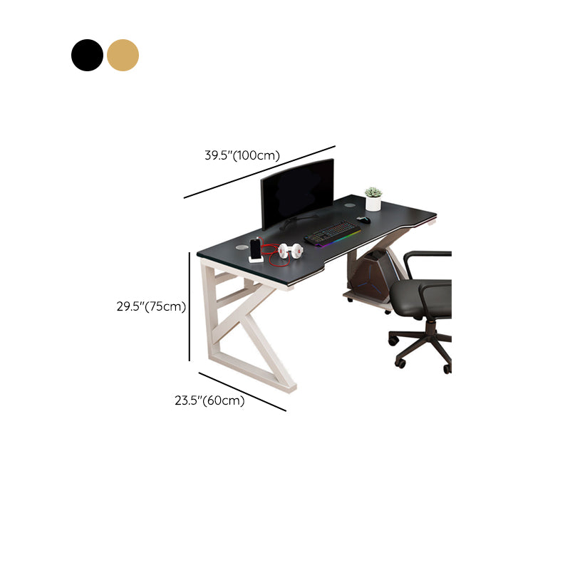 Contemporary Wooden Computer Desk Sled Base 29.53-inch Tall Office Desk