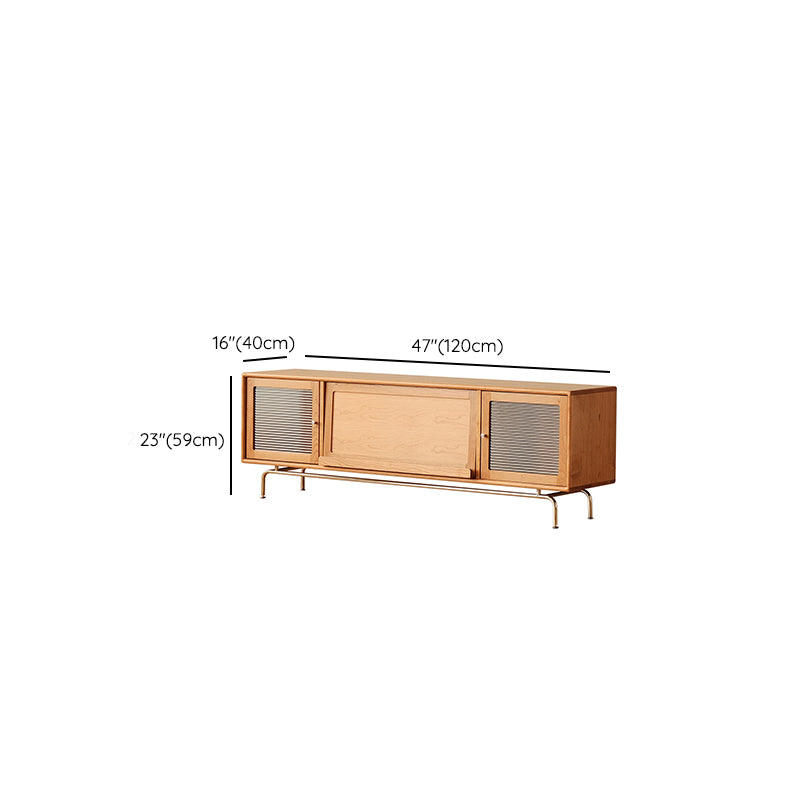 Scandinavian TV Stand Console Wooden TV Media Stand with Doors