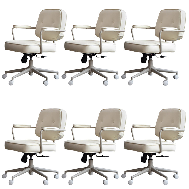 Modern Padded Arms Office Chair Leather Desk Chair with Wheels