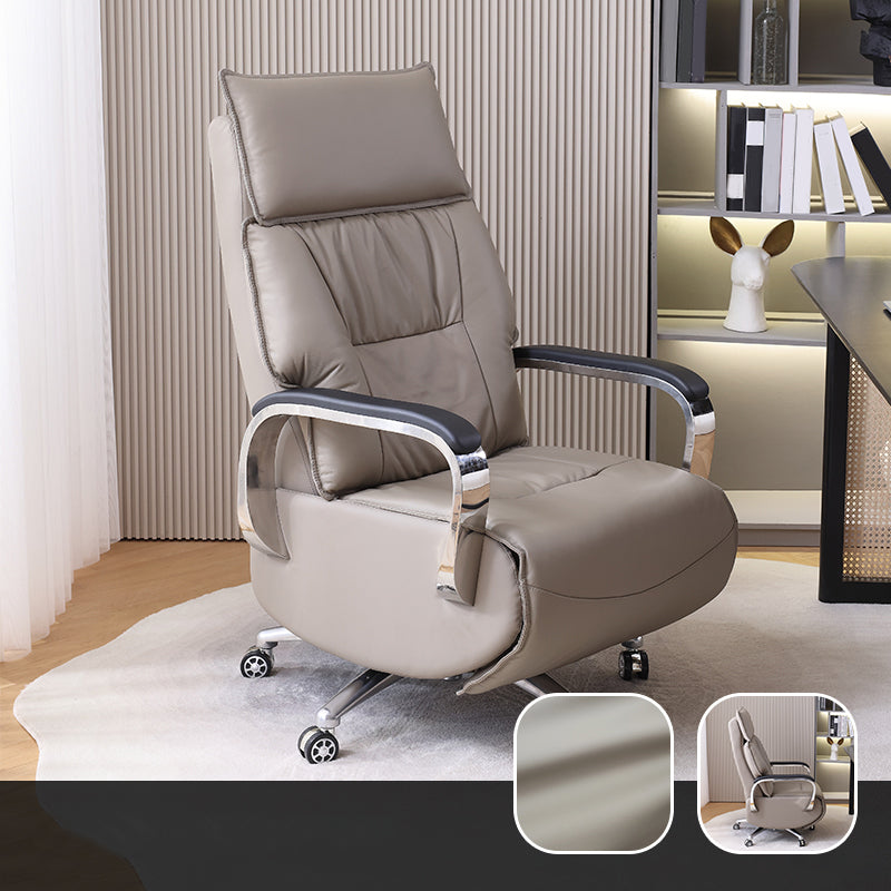 Modern Chair Leather Adjustable Seat Height Desk Chair with Wheels