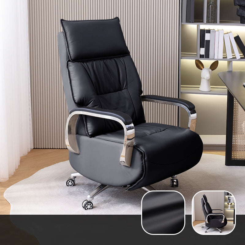 Modern Chair Leather Adjustable Seat Height Desk Chair with Wheels