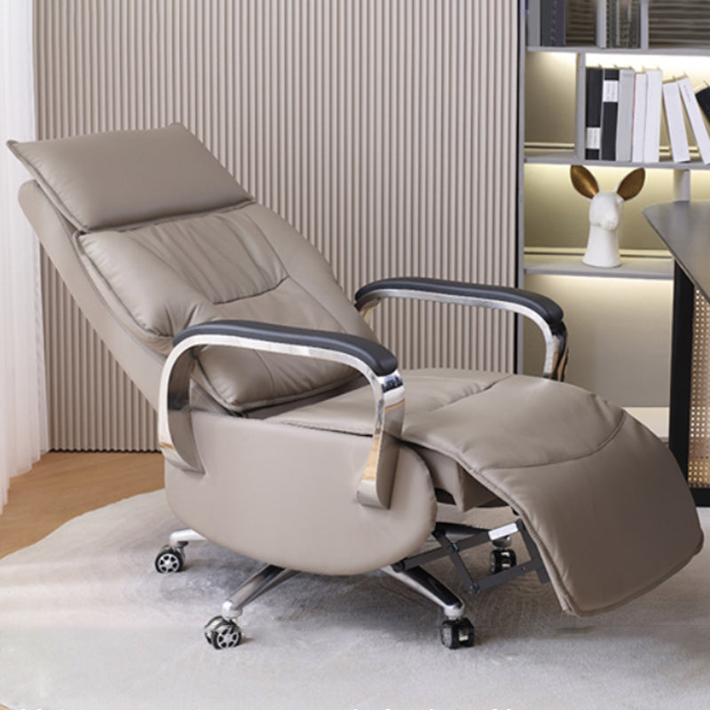 Modern Chair Leather Adjustable Seat Height Desk Chair with Wheels