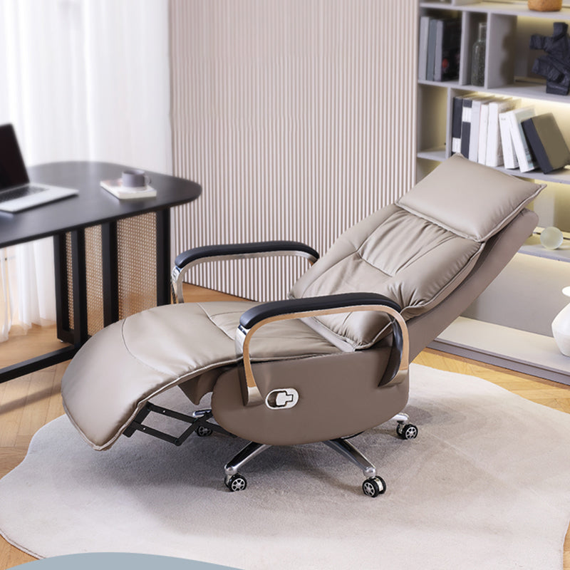 Modern Chair Leather Adjustable Seat Height Desk Chair with Wheels