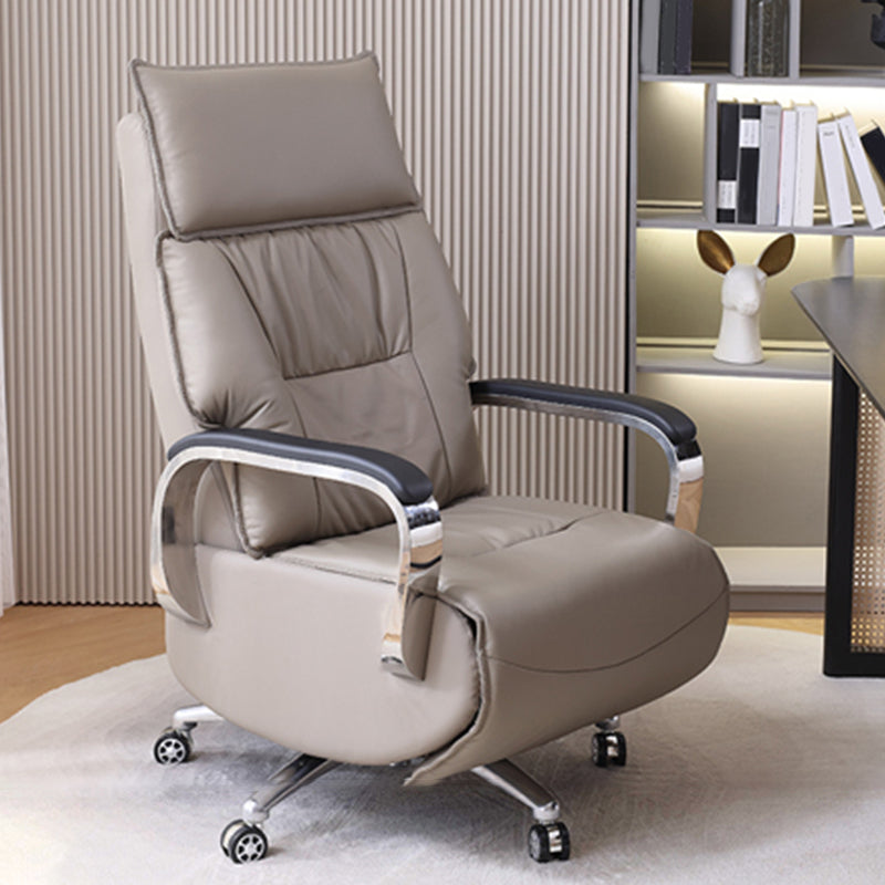 Modern Chair Leather Adjustable Seat Height Desk Chair with Wheels