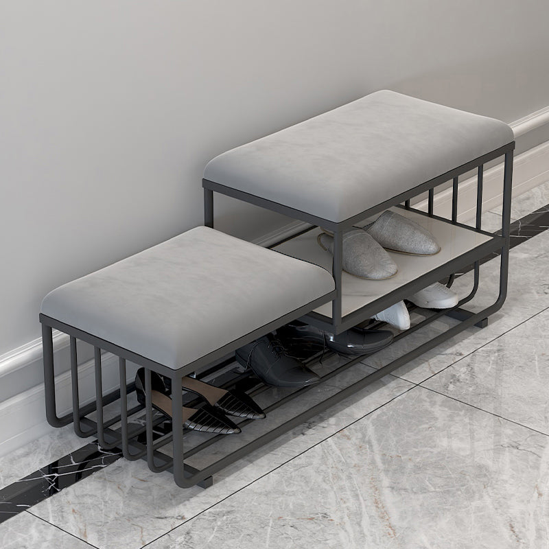 14 inch W Modern Entryway Bench Cushioned Metal Seating Bench