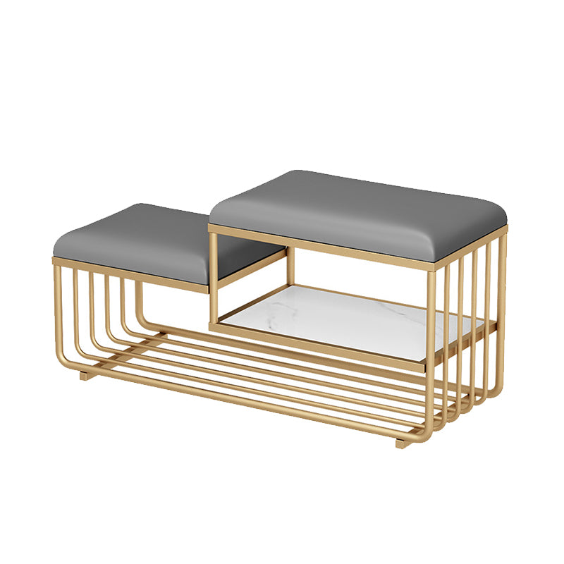 14 inch W Modern Entryway Bench Cushioned Metal Seating Bench