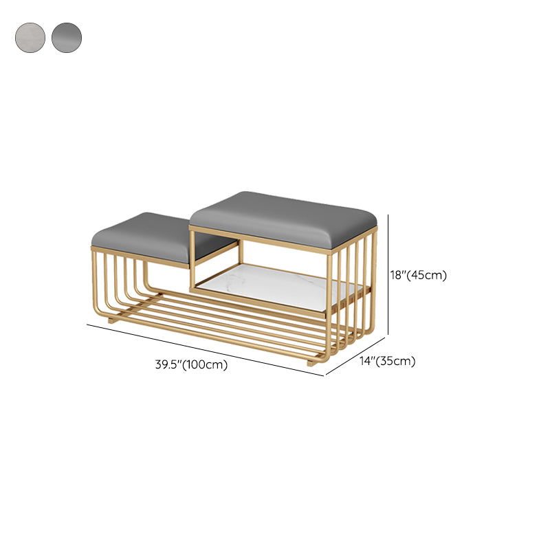 14 inch W Modern Entryway Bench Cushioned Metal Seating Bench