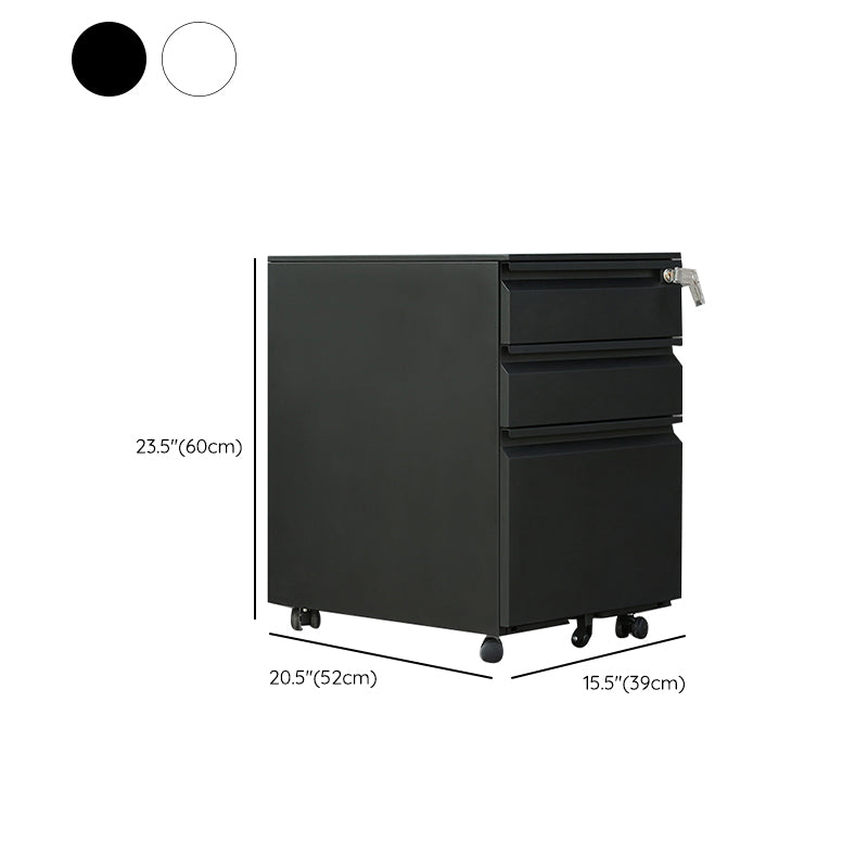 Modern File Cabinets Metal Frame File Pedestal with Key Lock for Office