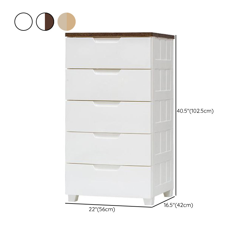 Ultra Modern Kids Dresser Set Plastic Vertical Nursery Dresser for Bedroom