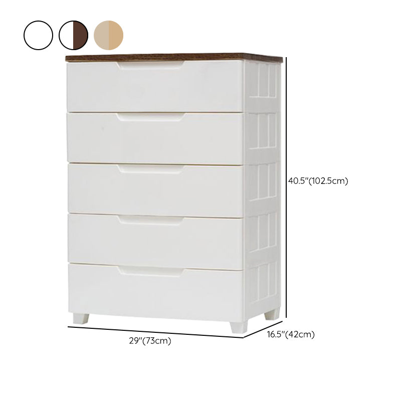 Ultra Modern Kids Dresser Set Plastic Vertical Nursery Dresser for Bedroom