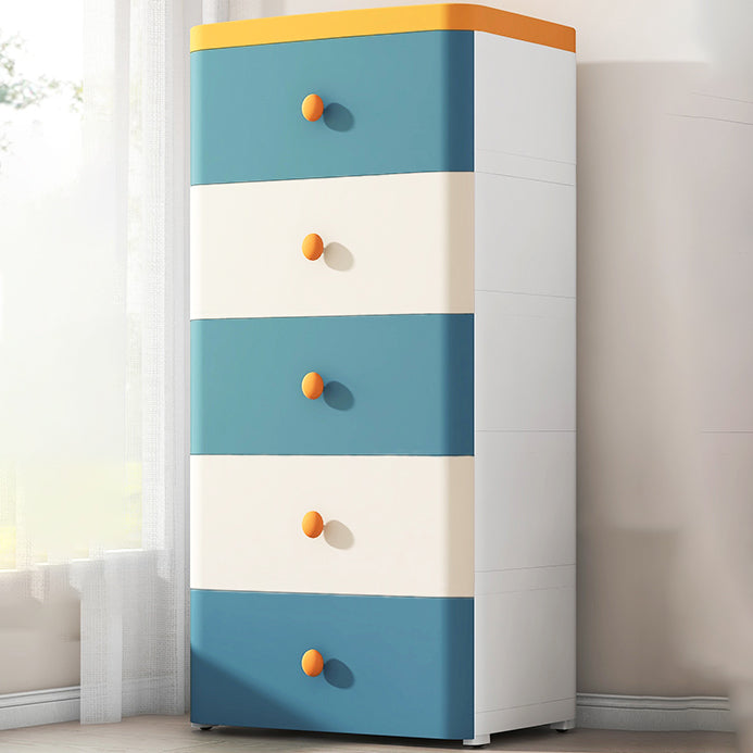 Scandinavian Kids Dresser Set Vertical Plastic Nursery Dresser with Drawers for Bedroom