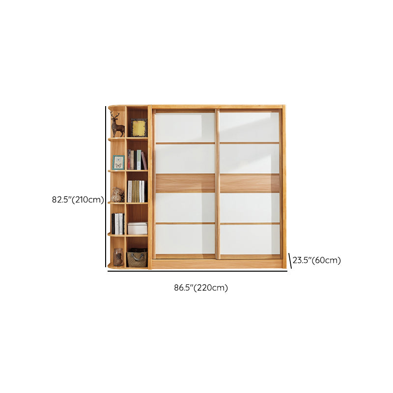 Solid Wood Kids Closet Modern Style Wardrobe Closet with Sliding Door