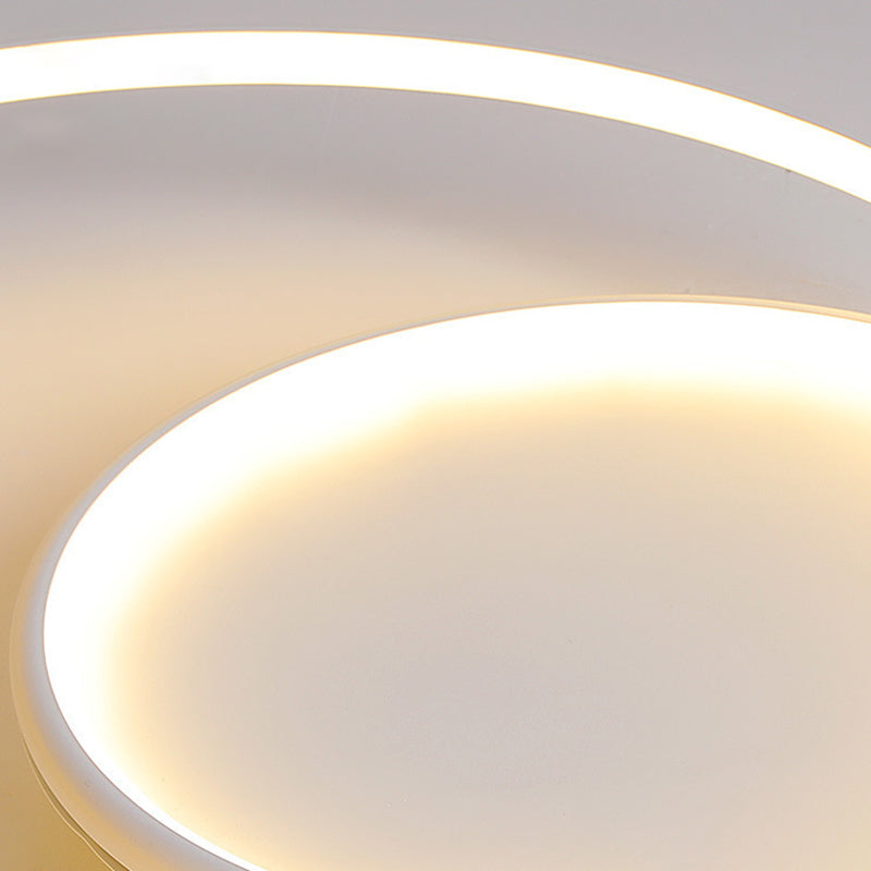 Single White Contemporary Flush Mount Lighting LED Unique Ceiling Light