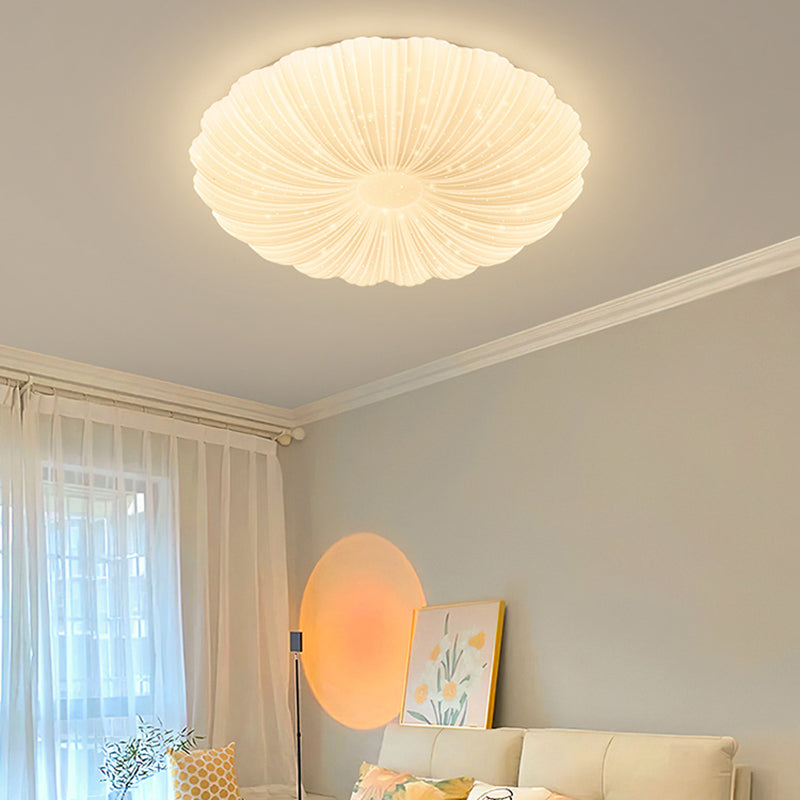 Flower Shape LED Ceiling Flush Minimalist Flush Mount Fixture in White