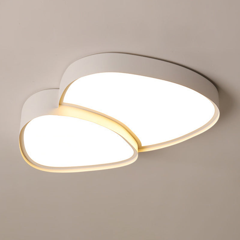 2/3-Light White Modernism Flush Mount Lighting LED Statement Ceiling Light for Foyer