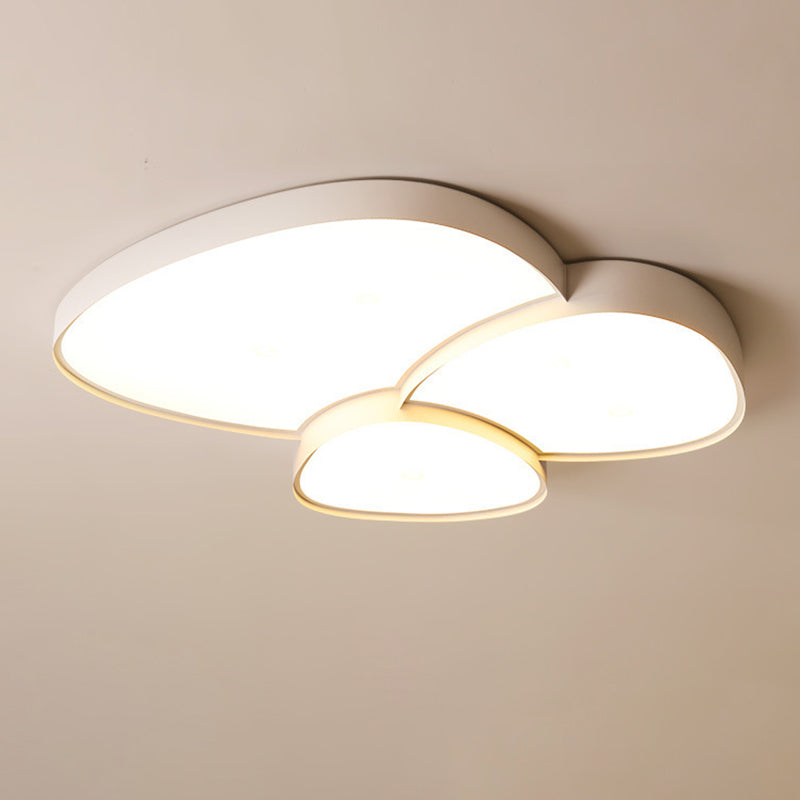 2/3-Light White Modernism Flush Mount Lighting LED Statement Ceiling Light for Foyer