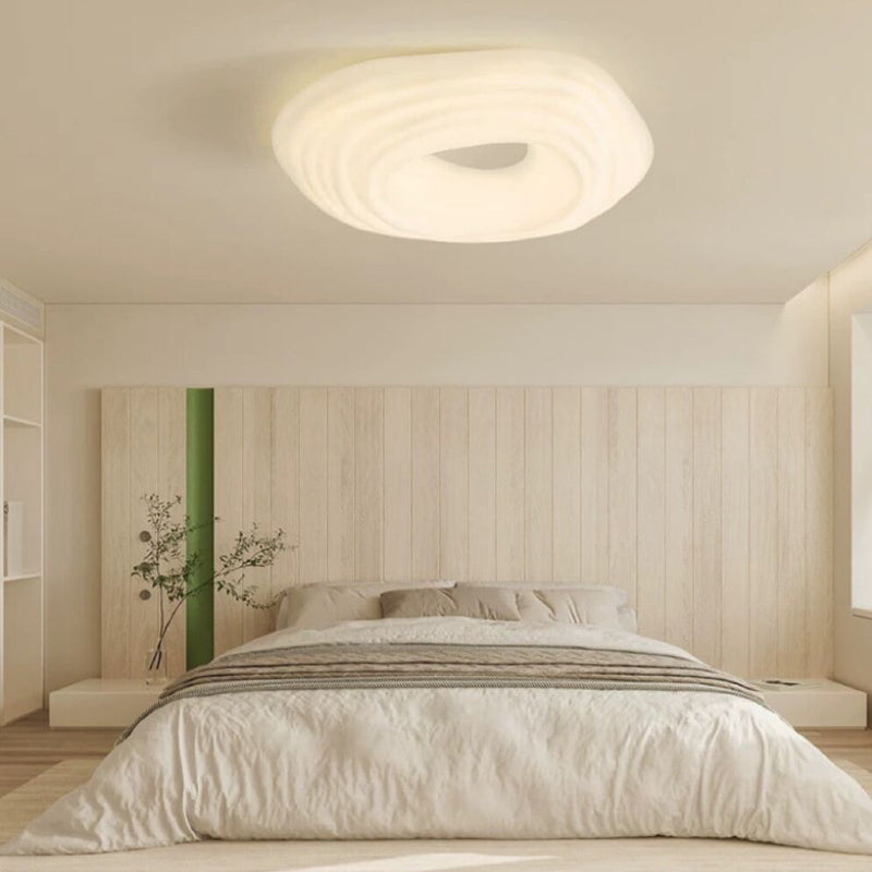 White 2-Light Modernism Flush Mount Lighting Acrylic LED Ceiling Light for Bedroom