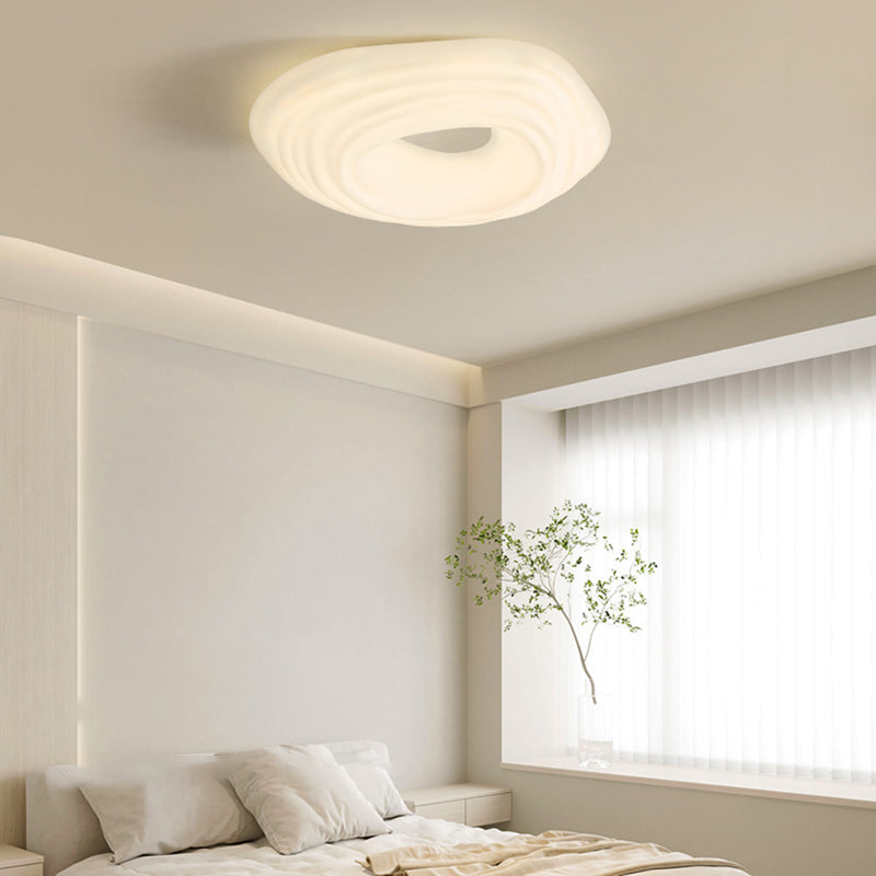 White 2-Light Modernism Flush Mount Lighting Acrylic LED Ceiling Light for Bedroom