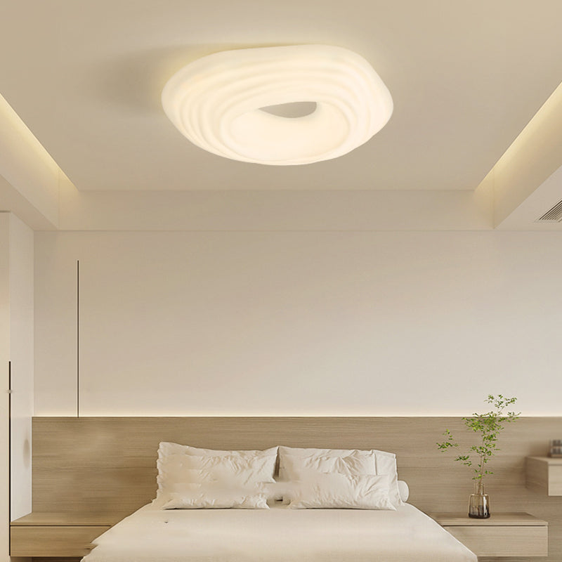 White 2-Light Modernism Flush Mount Lighting Acrylic LED Ceiling Light for Bedroom