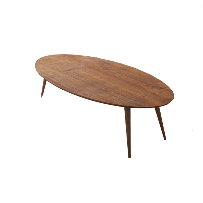 Modern Style Wooden Office Desk Oval Shape Writing Desk with 4-Legs for Office