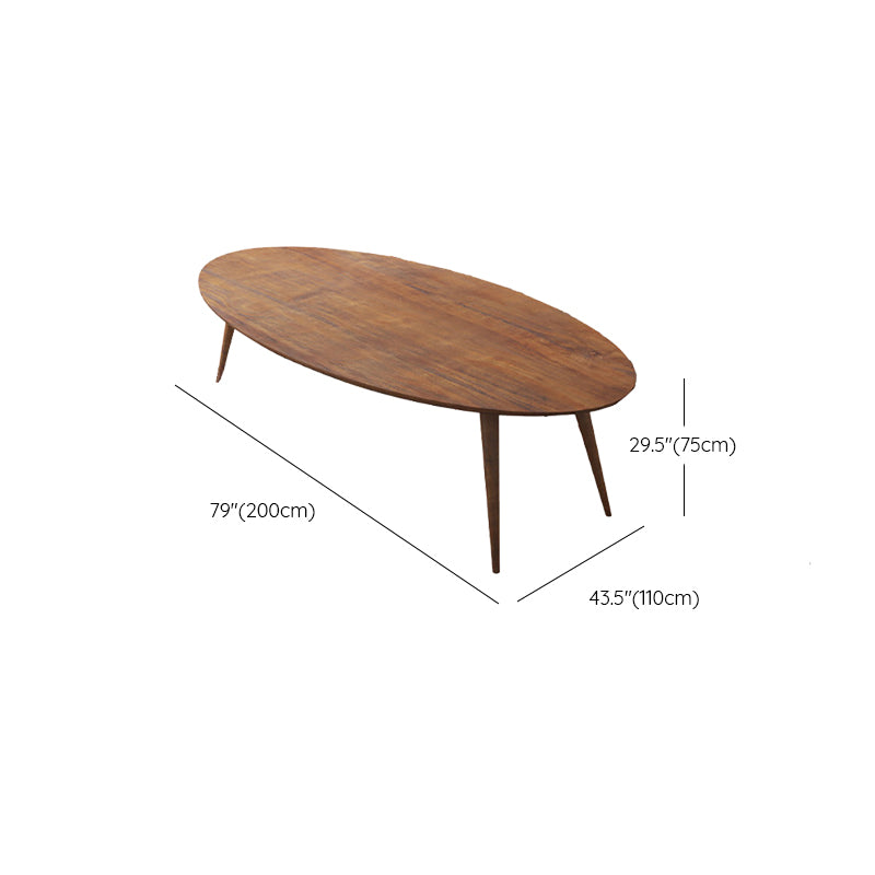 Modern Style Wooden Office Desk Oval Shape Writing Desk with 4-Legs for Office