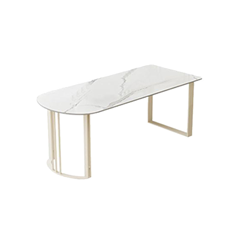 Modern Style Stone Writing Desk Irregular Shape Writing Table with 2-Legs for Home