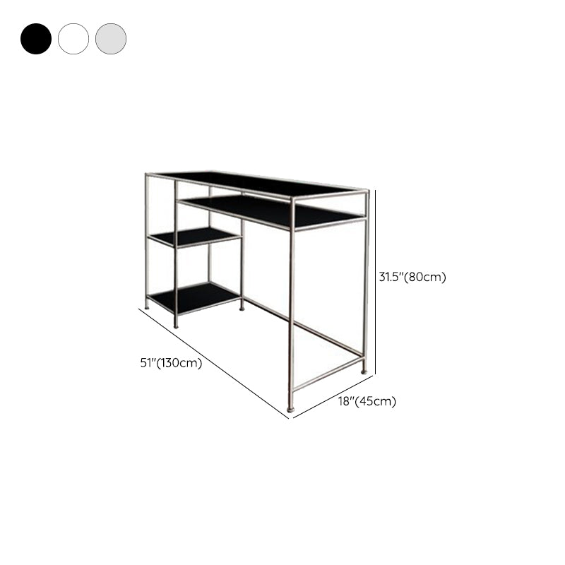 Modern Style Glass Writing Desk Rectangular Shape Office Table for Home