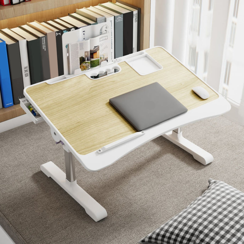 Wooden Modern Style Folding Desk L-Shape Office Table with 2-Legs for Home