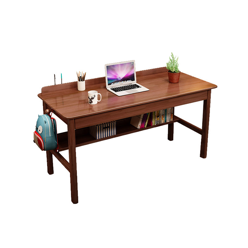 Modern Style Wooden Writing Desk Rectangular Shape Task Table with 2-Legs for Home