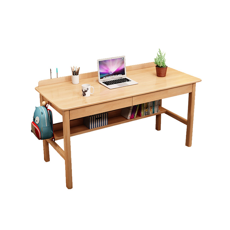 Modern Style Wooden Writing Desk Rectangular Shape Task Table with 2-Legs for Home