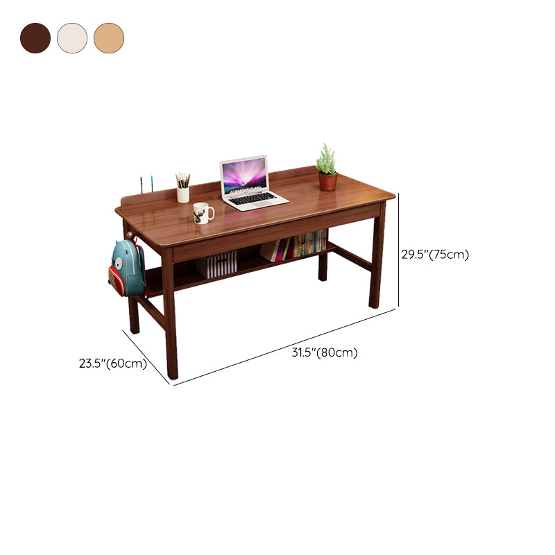 Modern Style Wooden Writing Desk Rectangular Shape Task Table with 2-Legs for Home