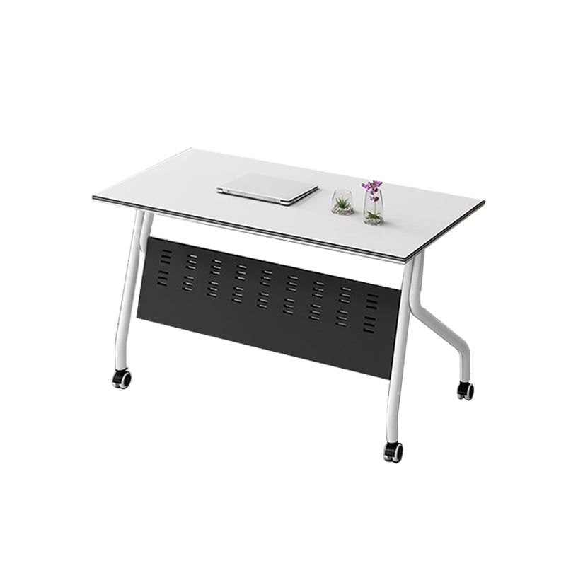 Modern Style Wooden Writing Desk Rectangular Shape Office Table with 2-Legs for Office