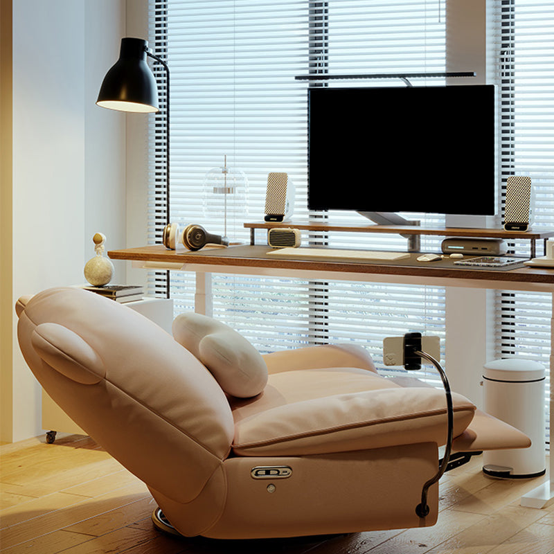 Scandinavian Genuine Leather Club Chair Recliner Massage Home Theater Recliner