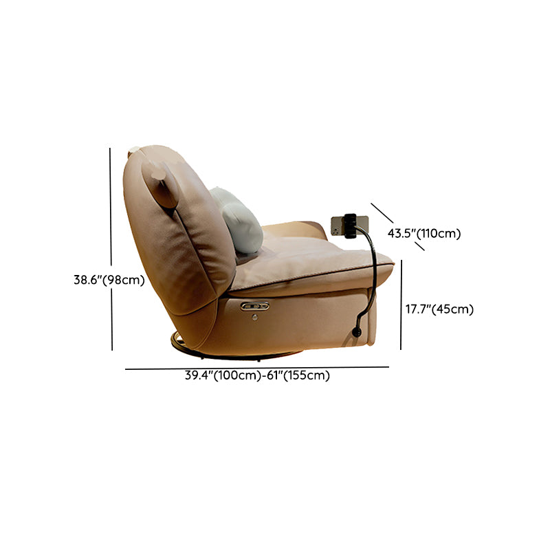 Scandinavian Genuine Leather Club Chair Recliner Massage Home Theater Recliner