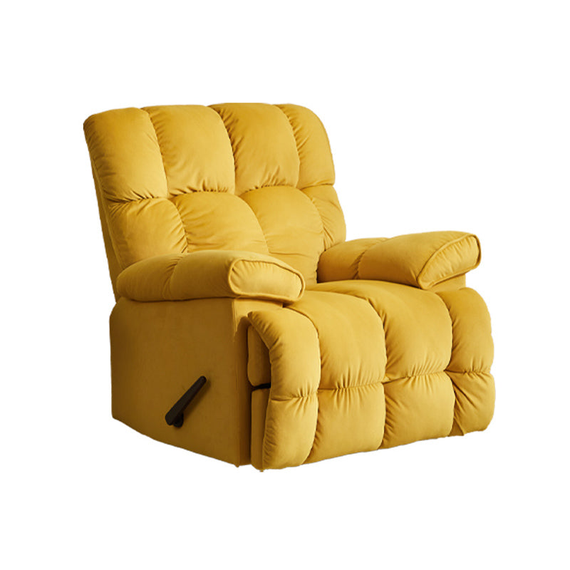 Contemporary Velvet Recliner Chair Solid Color Standard Recliner with Position Lock