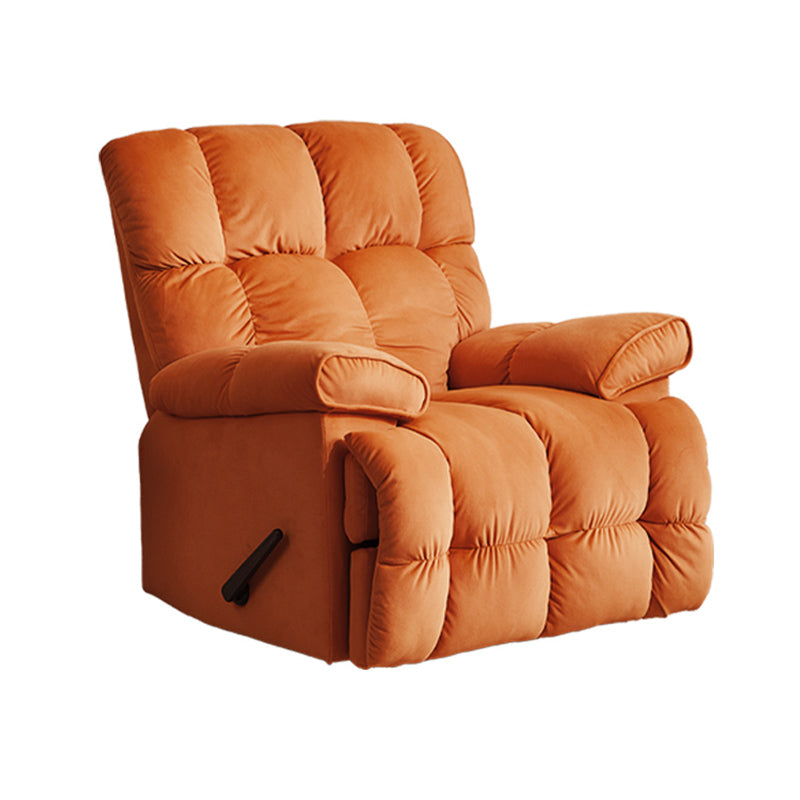 Contemporary Velvet Recliner Chair Solid Color Standard Recliner with Position Lock