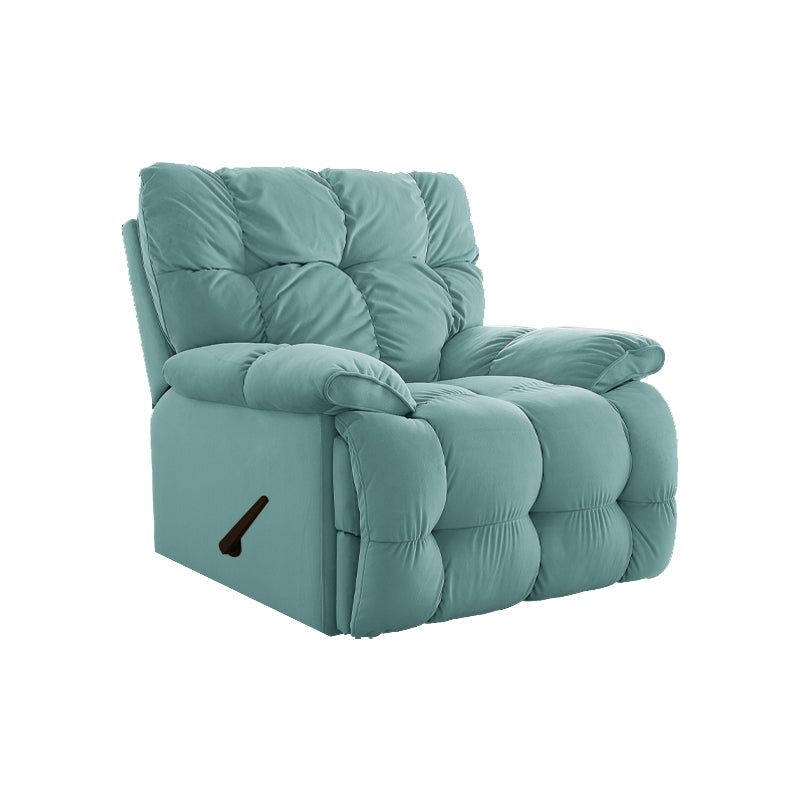 Contemporary Velvet Recliner Chair Solid Color Standard Recliner with Position Lock