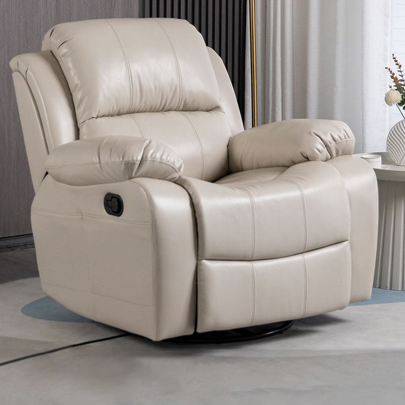 Glam Faux Leather Recliner Chair Solid Color Standard Recliner