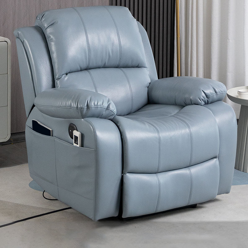 Glam Faux Leather Recliner Chair Solid Color Standard Recliner