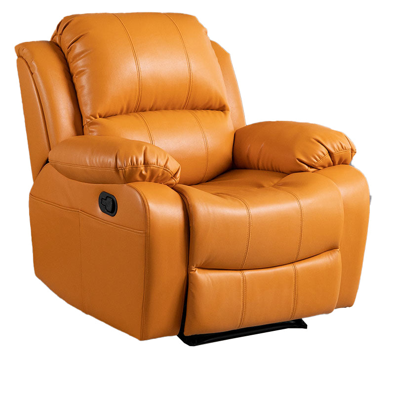 Glam Faux Leather Recliner Chair Solid Color Standard Recliner