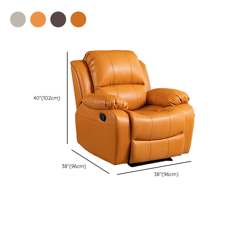 Glam Faux Leather Recliner Chair Solid Color Standard Recliner