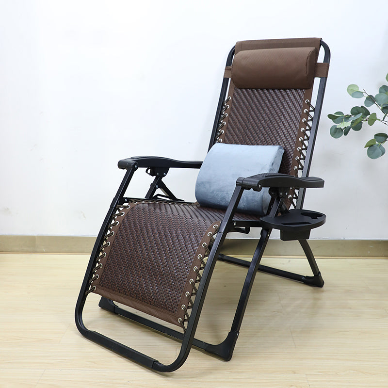 Contemporary Brown Recliner Chair Single Standard Recliner in Metal