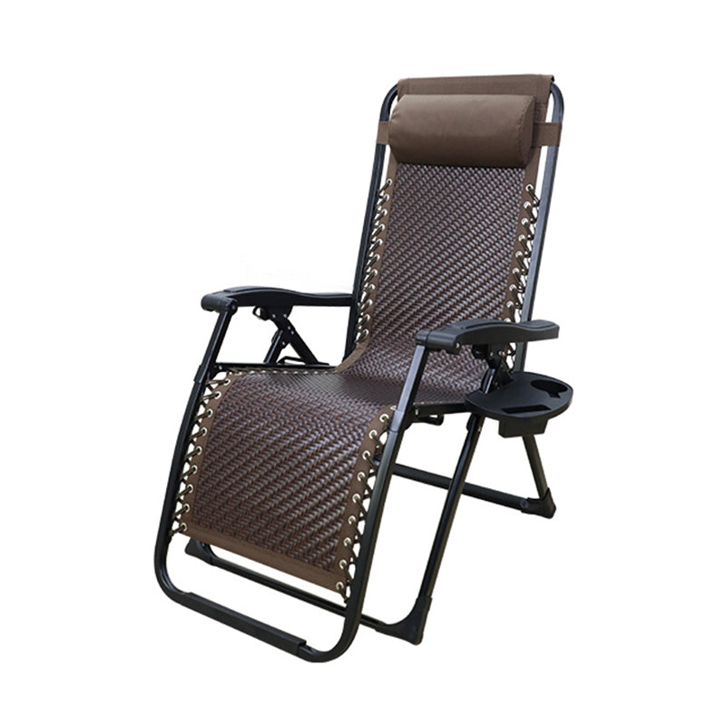 Contemporary Brown Recliner Chair Single Standard Recliner in Metal