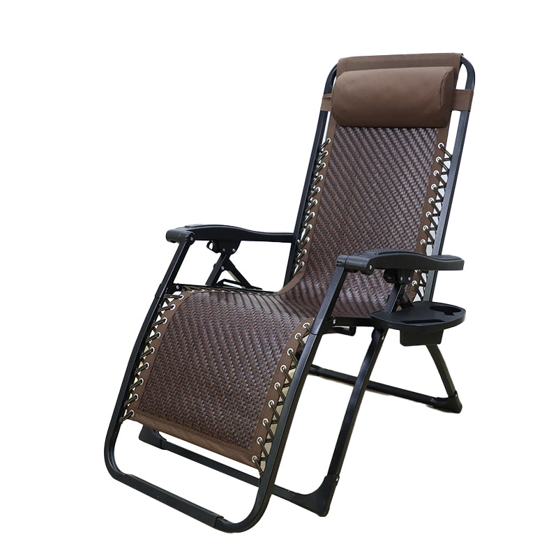 Contemporary Brown Recliner Chair Single Standard Recliner in Metal