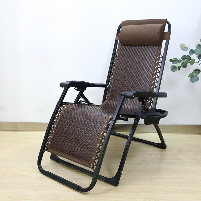 Contemporary Brown Recliner Chair Single Standard Recliner in Metal