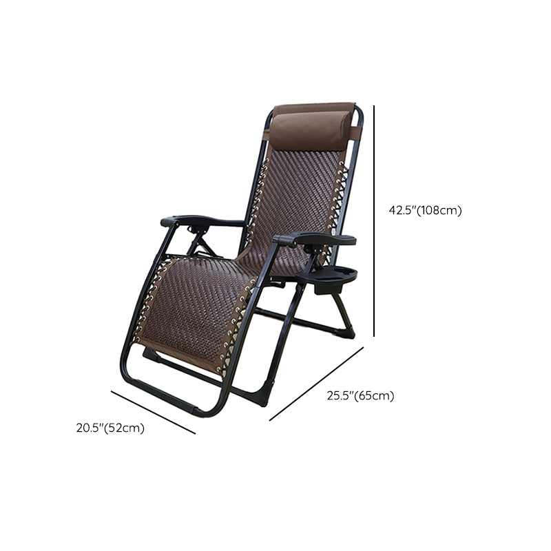 Contemporary Brown Recliner Chair Single Standard Recliner in Metal