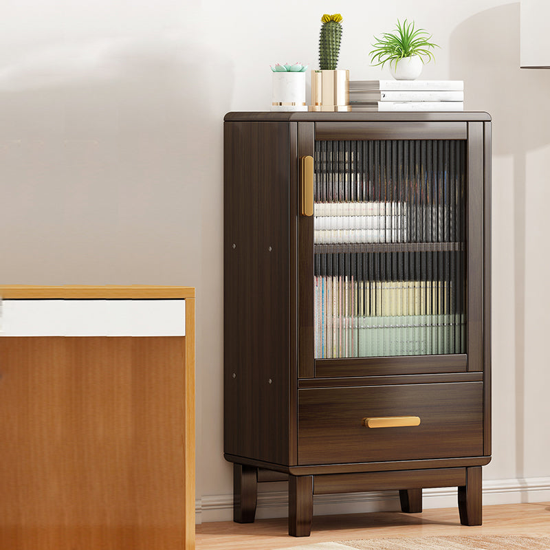 Modern Brown Accent Cabinet with Acrylic Doors Rectangle Cabinet