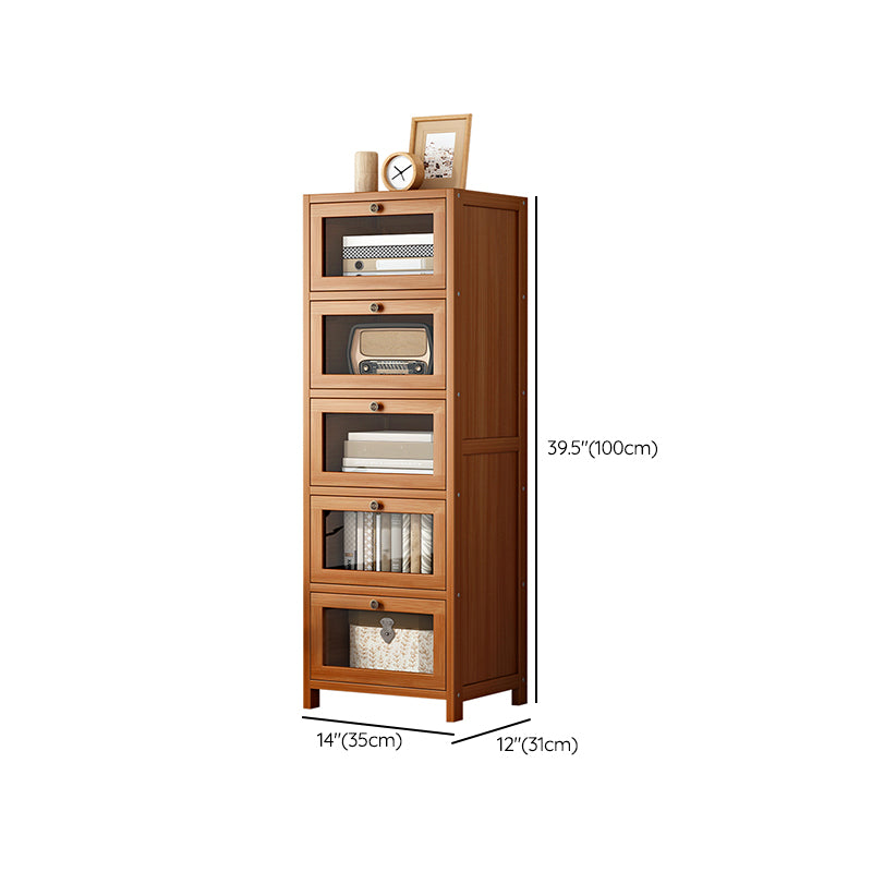 Modern Brown Accent Cabinet with Acrylic Doors Rectangle Cabinet