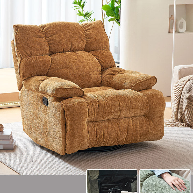 Swivel Rocker Standard Recliner Solid Color Manual-Handle Recliner Chair